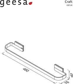 Geesa Craft 1507/45 Chrome -  Λαβή Λουτρού 45cm
