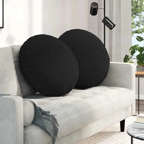 vidaXL Μαξιλάρια καθισμάτων 2 pcs Μαύρο Ø60 x 21 εκ ύφασμα