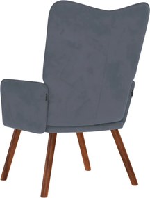 vidaXL Πολυθρόνα Relax Σκούρο Γκρι Βελούδινη