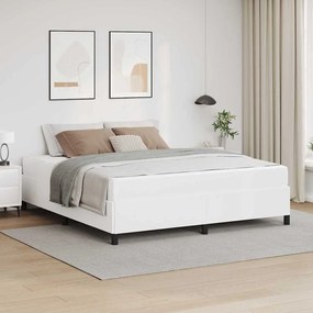 vidaXL Σκελετός κρεβατιού με στρώμα Λευκό 180 x 200 cm Τεχνητό δέρμα