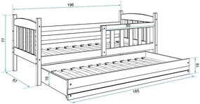 Κρεβάτι Dorian II-Λευκό - Γραφίτης-200 x 90