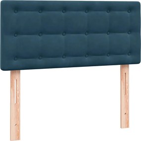 vidaXL Κρεβάτι Boxspring με Στρώμα Σκούρο Μπλε 80x220 εκ. Βελούδινο