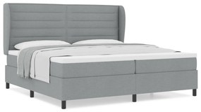 vidaXL Κρεβάτι με Στρώμα Ανοιχτό Γκρι 200x200 εκ Ύφασμα