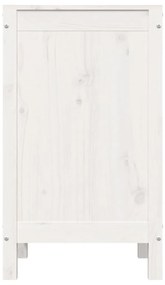 vidaXL Καλάθι Ρούχων Λευκό 44x44x76 εκ από Μασίφ Ξύλο Πεύκου