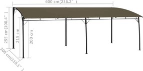 vidaXL Σκιάσεις 6 x 3 x 2,55 m Taupe