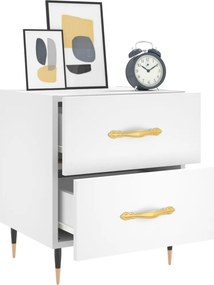 vidaXL Κομοδίνο Λευκό 40 x 35 x 47,5 εκ. από Επεξεργασμένο Ξύλο