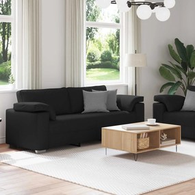 vidaXL Καναπές 2 pcs Μαύρο 219 x 80 x 82 εκ ύφασμα