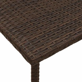 Κήπος Τραπέζι καφέ ορθογώνιο καφέ 60x40x37 cm Poly Rattan - Καφέ