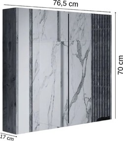 Stewehome Καθρέφτης Μπάνιου με Ντουλάπι Λευκό 76.5x70x17 cm