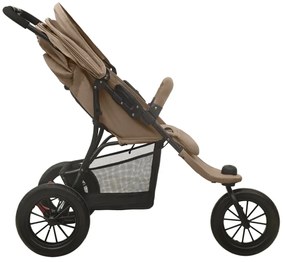 vidaXL Καρότσι Μωρού Χρώμα Taupe Ατσάλινο