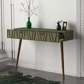 Κονσόλα επιτοίχια Forest Megapap χρώμα λαδί - καρυδί 120x35x89,3εκ.