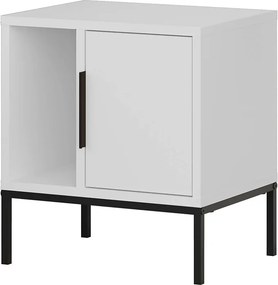 Κομοδίνο Glynn Megapap χρώμα λευκό 45x35x50εκ.