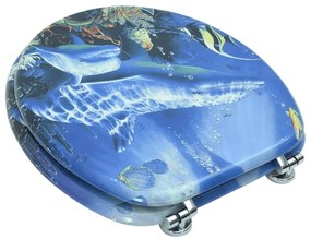 vidaXL Κάλυμμα Λεκάνης με Σχέδιο Δελφίνια από MDF