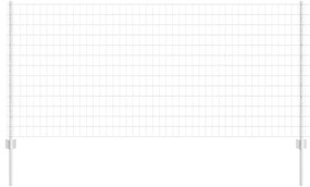 vidaXL Φράχτης με Στήλες. Ασημί 1 x 25 m Ατσάλι