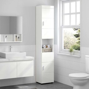 vidaXL Σετ Ντουλαπιών Μπάνιου TULUM Υψηλής γυαλάδας λευκό