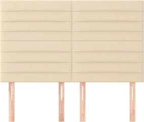 vidaXL Κεφαλάρι Κρεμ 144x5x118/128 εκ. Ύφασμα