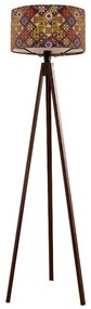 Megapap Φωτιστικό Δαπέδου Rosling Mdf / Ύφασμα Pvc Καρυδί - Πολύχρωμο 38x38x140εκ.