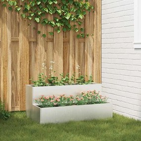 vidaXL Διπλός Κηπευτικός Γλάστρα 100x60x45 εκ. από Ανοξείδωτο Ατσάλι