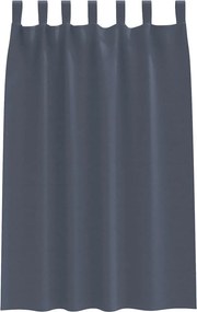 vidaXL Κουρτίνες Μαύρης Ύφανσης με Δαχτυλίδια 2 pcs Ανθρακί