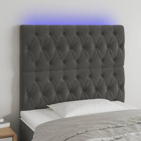 Κεφαλάρι Κρεβατιού LED Σκούρο Γκρι 100x7x118/128 εκ. Βελούδινο 3122803