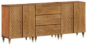 vidaXL Βοηθητικά Ντουλάπια 3 Τεμ. 60x33x75 εκ. από Μασίφ Ξύλο Μάνγκο