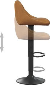 vidaXL Σκαμπό Μπαρ 2 τεμ. Καφέ Βελούδινα