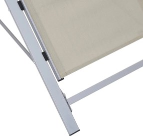 vidaXL Ξαπλώστρα Κρεμ από Textilene και Αλουμίνιο