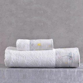 Πετσέτες Βρεφικές Fouska (Σετ 2τμχ) Grey Ρυθμός Σετ Πετσέτες 70x140cm 100% Βαμβάκι