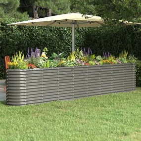 VidaXL Ζαρντινιέρα Γκρι 332x40x68 εκ. Γαλβανισμένος χάλυβας