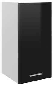 vidaXL Ντουλάπι Κρεμαστό Γυαλιστερό Μαύρο 29,5x31x60 εκ. Μοριοσανίδα