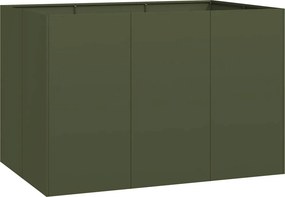 vidaXL Ζαρντινιέρα Λαδί 120x80x80 εκ. από Χάλυβα