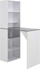 vidaXL Τραπέζι Μπαρ με Ντουλάπι Λευκό 115 x 59 x 200 εκ.