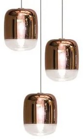 Κρεμαστό Φωτιστικό Οροφής 3xLED 4,2W Dimmable Triac Φυσητό Γυαλί Βάση Φ15cm Gong Mini 3R Prandina-1A63002413099-Ροζ 1A63002413099
