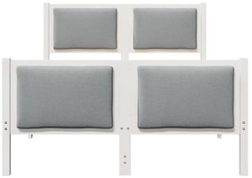 vidaXL Σκελετός Κρεβατιού με κεφαλάρι Ανοιχτό γκρι 120 x 190 cm ύφασμα