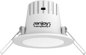 Led panel λευκό στρογγυλό χωνευτό 3.3W 230V 2700k θερμό λευκό φως 110° 250lm