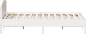 vidaXL Σκελετός Κρεβ. Χωρίς Στρώμα Λευκό 180x200 εκ Μασίφ Πεύκο