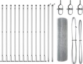 vidaXL Στύλος Περιφράξεων Ασημί 25 x 0,4 μ (12 x 12 mm δικτύωση)