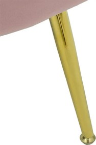 Πολυθρόνα Daimon βελούδο ροζ-χρυσό 79x74x78εκ 79x74x78 εκ.