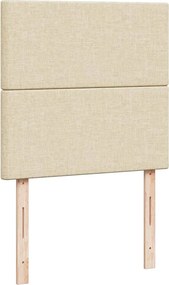 vidaXL Κρεβάτι Boxspring με Στρώμα Κρεμ 100 x 200 εκ. Υφασμάτινο