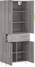 vidaXL Ντουλάπι Γκρι Sonoma 69,5 x 34 x 180 εκ. Επεξεργασμένο Ξύλο