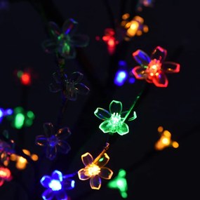vidaXL Χριστουγεννιάτικο Δέντρο Κερασιά 128 LED Πολύχρωμο Φως 120 εκ.