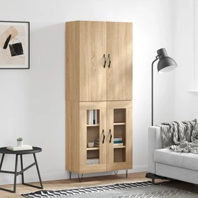 vidaXL Ντουλάπι Sonoma δρυς 69,5 x 34 x 180 εκ. από Επεξεργασμένο Ξύλο