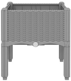 vidaXL Ζαρντινιέρα Κήπου με Πόδια Αν. Γκρι 40x40x42 εκ Πολυπροπυλένιο