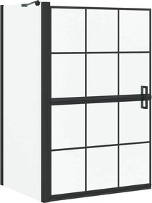 vidaXL Οθόνη ντους μπάνιου Μαύρο και Διαφανές 80 x 68 x 128 εκ.