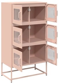 vidaXL Highboard Ροζ 68x39x123 cm Ατσάλι