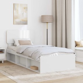 vidaXL Σκελετός Κρεβατιού Λευκό 100 x 200 cm Στερεά ξυλεία πεύκου