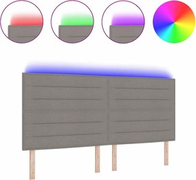 vidaXL LED κεφαλάρι με LED ταινίες φωτός Taupe 200 cm ύφασμα