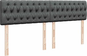 vidaXL Κρεβάτι Boxspring με Στρώμα Σκούρο Γκρι 180x200 εκ Υφασμάτιν