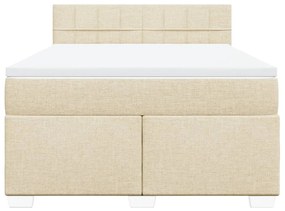 Κρεβάτι Boxspring με Στρώμα Κρεμ 160x200 εκ. Υφασμάτινο 3288244