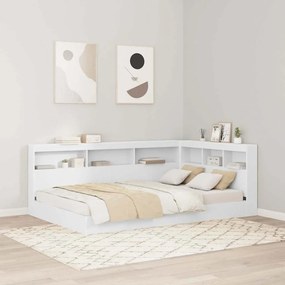 vidaXL Κεφαλάρι Αποθήκης με ράφι Λευκό 120 cm Επεξεργασμένο ξύλο